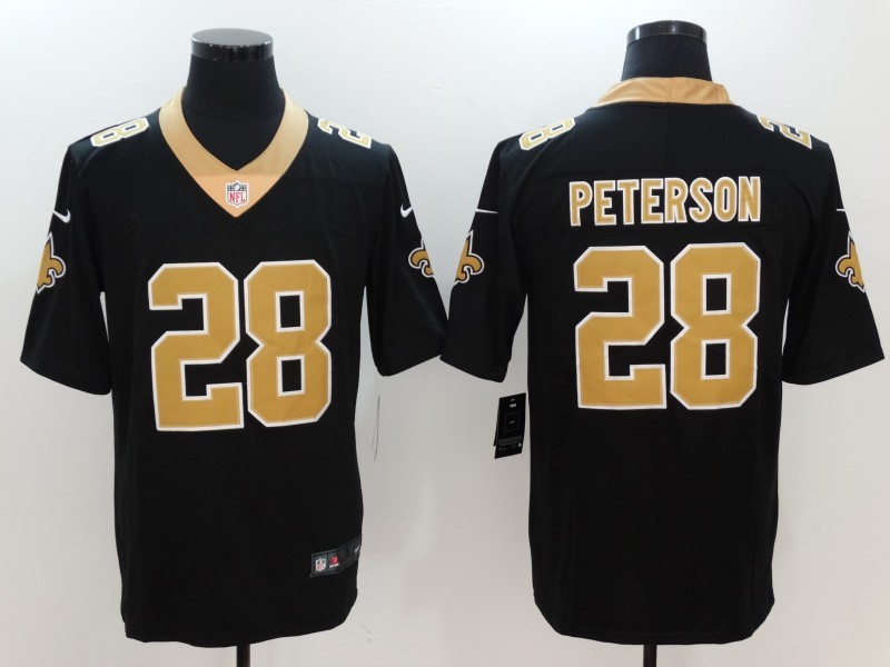 Men's New Orleans Saints Adrian Peterson #28 Black Jersey